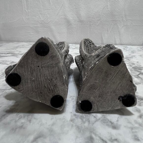 VTG Gargoyles Studio Chalkware Candle Holders New York Pair Gray Gothic Medieval - Picture 6 of 11
